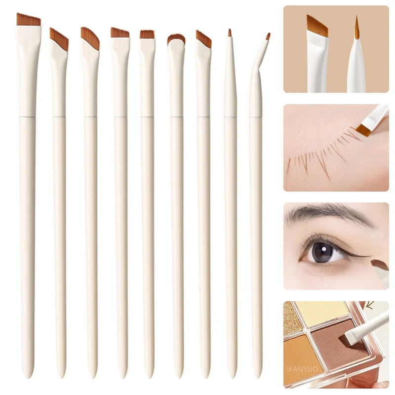Makeup Brushes Set 1/7/9 Upgrade Blade Eyeliner Brush Fine Oblique Head Eyebrow Brush for Under The Eyes Precise Detail