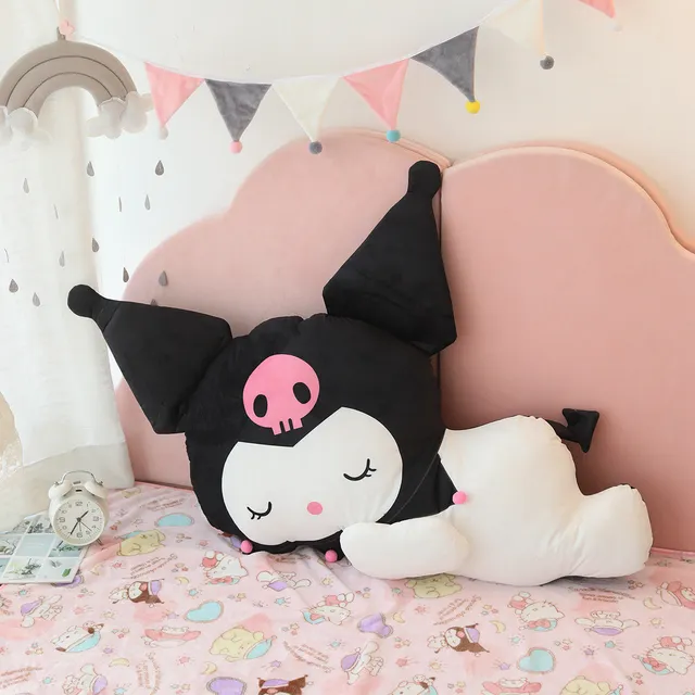 Lovely Japanese Cartoon Anime Kulomied Plush Pillow Kawaii Soft Stuffed Doll Plushies Toy Room Decor Black Purple Gifts for Girl