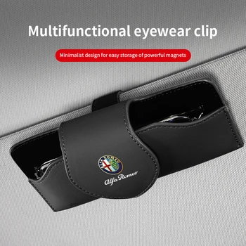 Accessori interni auto Visiera parasole Occhiali da sole Scatola di immagazzinaggio per Alfa Romeo 156 159 147 4C 8C 166 Giulia Giulietta Stelvio Spider
