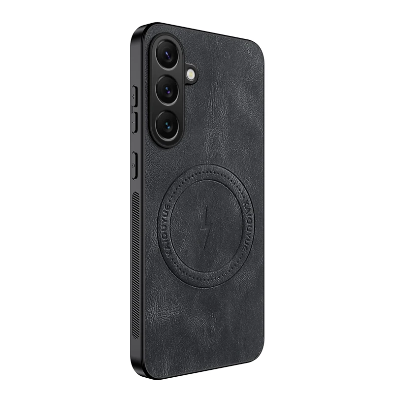 Premium PU Leather Magnetic Shockproof Phone Case with Matte Finish