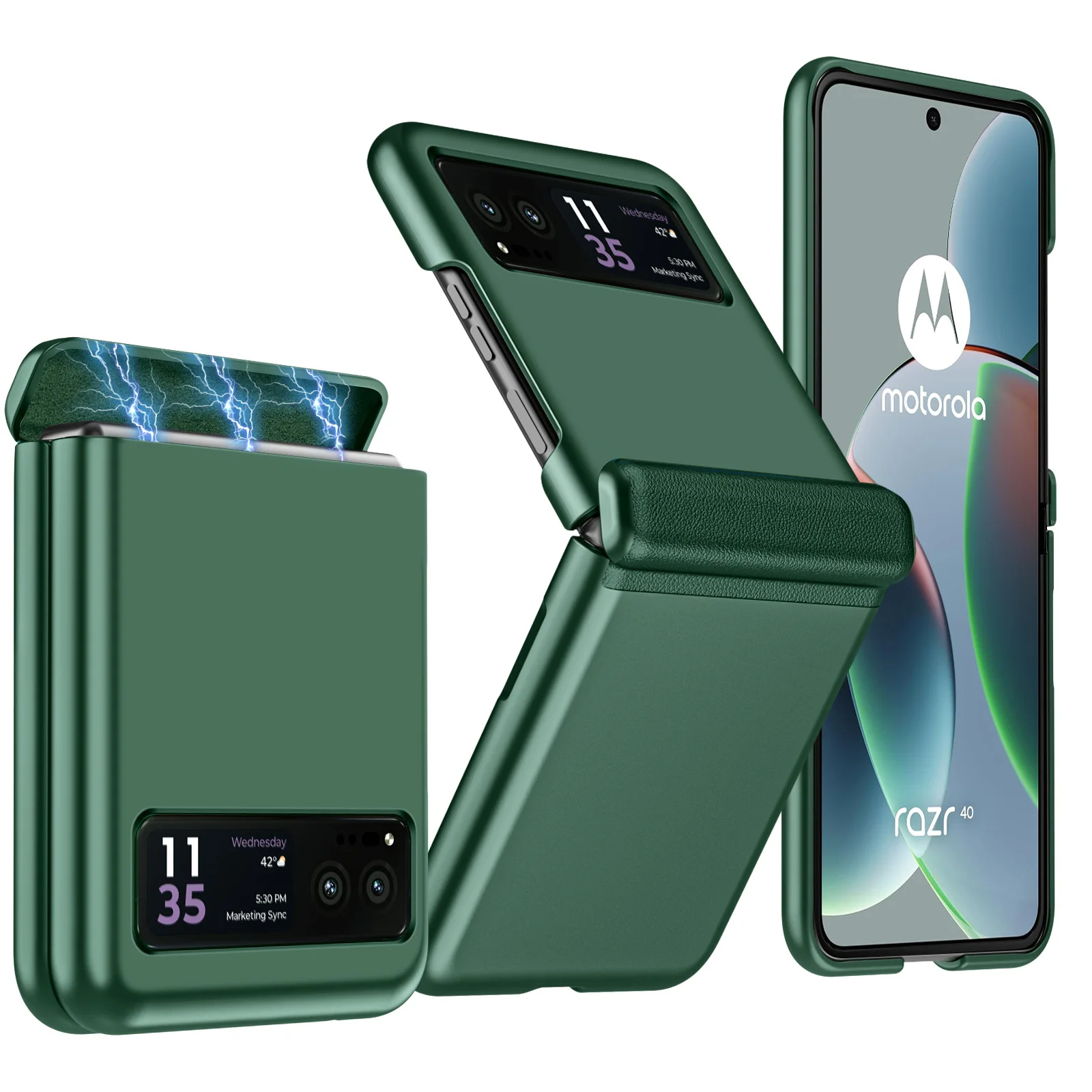 Luxury Magnetic Leather Case with Central Axis Hinge Protection