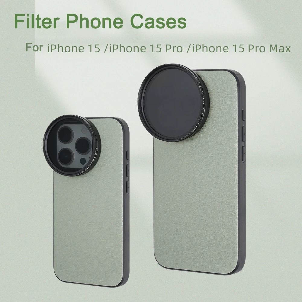 52MM Thread Interface Filter Ring Adapter Phone Case For Universal ND CPL Filter For Iphone 15 Pro Max For Iphone 15 Pro Phone