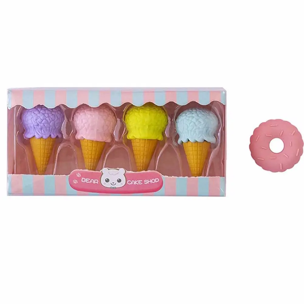 

Cute Donuts Dessert Shape Eraser Student Stationery Popsicle Lollipop Kids Gift Rubber Eraser Pencil Eraser Erasers Set