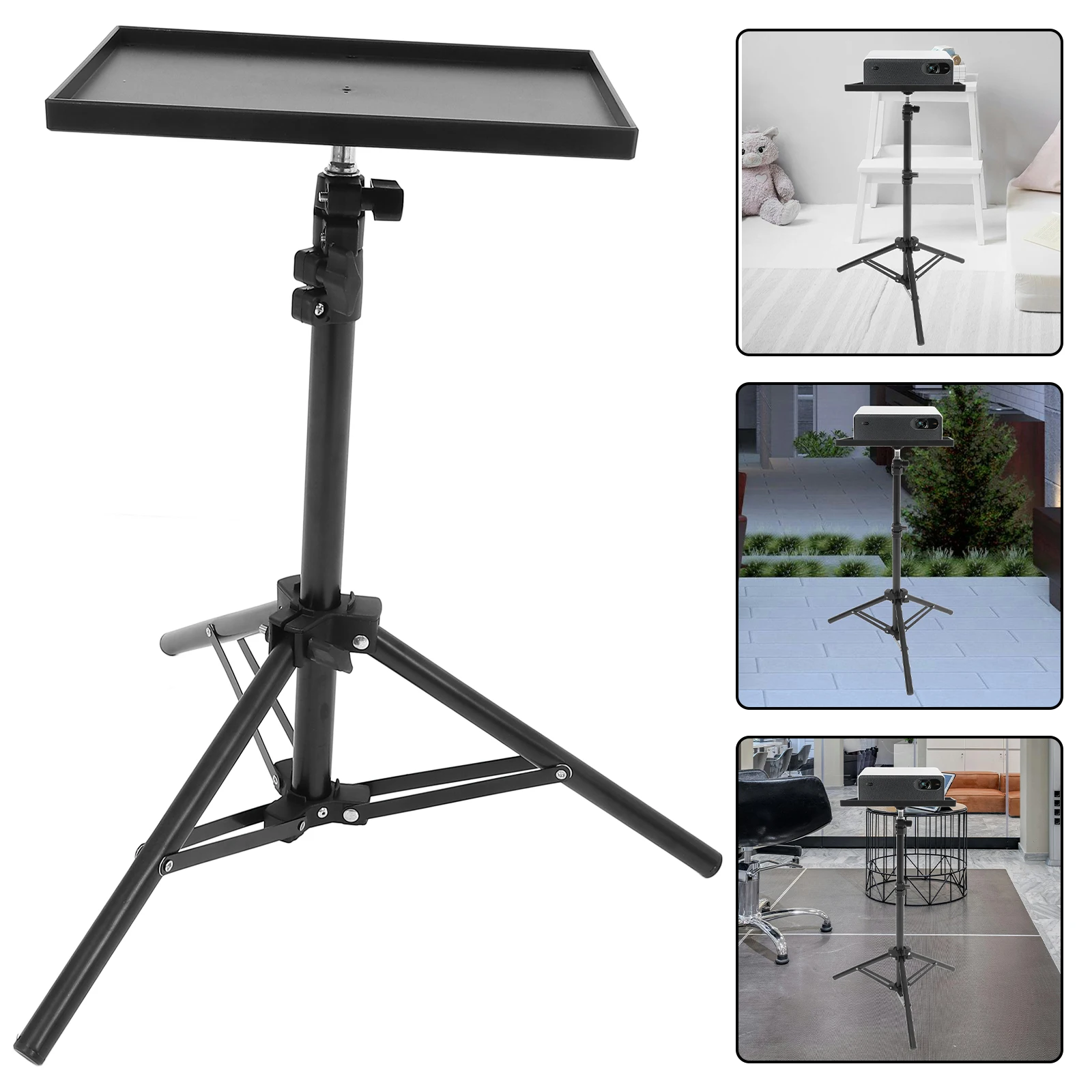 Projector Stand Laptop Stand Projector Tripod Adjustable Tabletop Floor Multifunctional Support with Tray