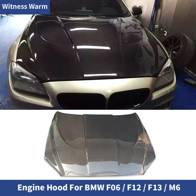 Fits 2012-2019 For BMW F06 F12 M6 V Style Carbon Fiber Front Engine Hood  Bonnet