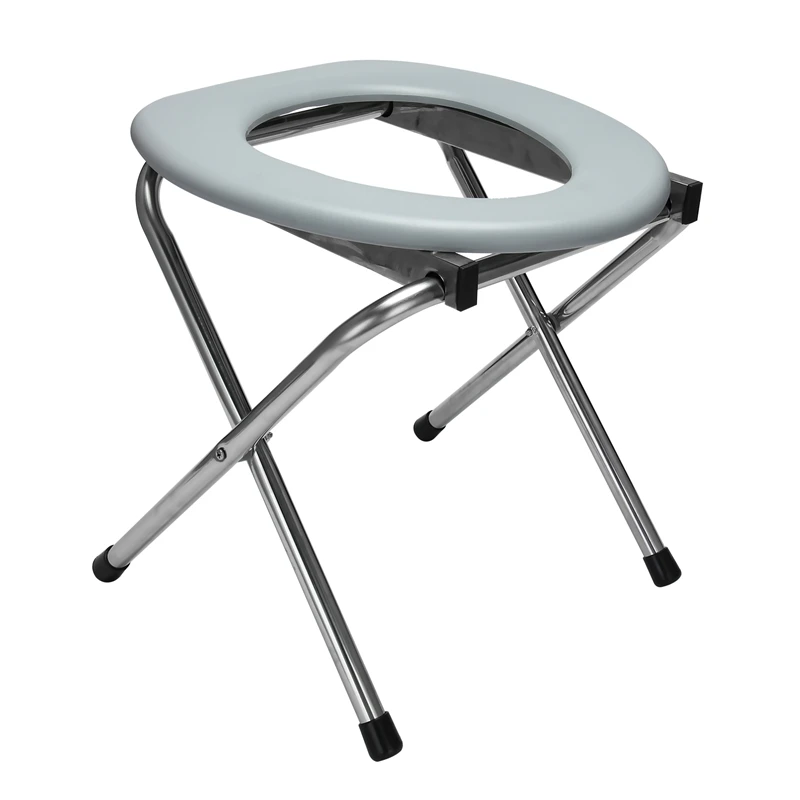 1pc Foldable Bathroom Toilet Chair Portable Toilet Seat Outdoor Camping Hiking Travel Portable