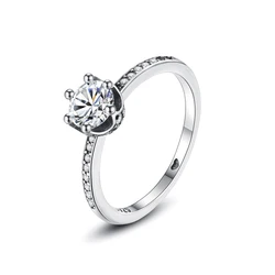 Elegant Rose Gold Crystal Heart & Moon Sterling Silver Ring for Women - Luxury Wedding Gift Jewelry (29)