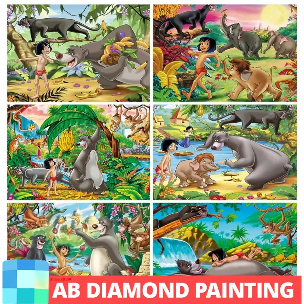 Ab Drills 5D Diamond Painting The Jungle Book Disney Diamond Art Trapano Completo Punto Croce Mosaico Immagine Artigianato Fai Da Te Decorazioni Per L