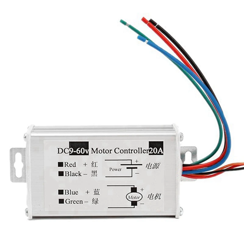 LJL-4X Motor Speed Controller DC9V 12V 24V 48V 60V PWM Motor Speed Controller Regulator Driver 0-1200W Adjustable Current