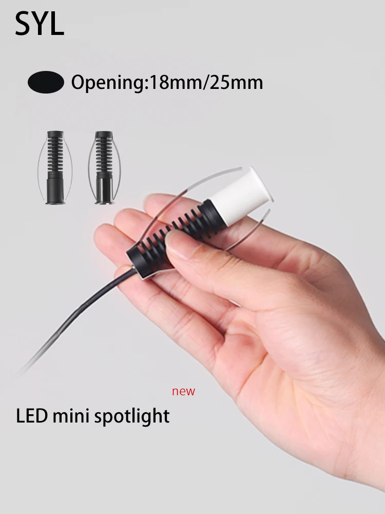 Led Mini Spotlights Recessed Small Angle Spot Light Round White Black Ceiling Lamp COB Wine Cabinet Display Room Foco 15 Degree led spotlight