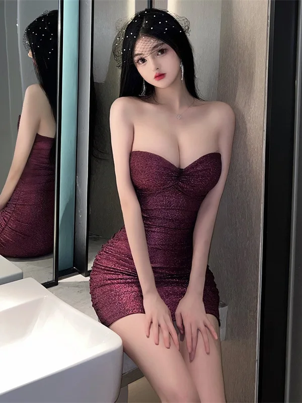 Sexy V-neck Bra Slim Fit Wrap Hip V Neck Short Dress Elegant Women Trendy Clothes Off Shoulder Party Fashionable Dresses 77O7 2