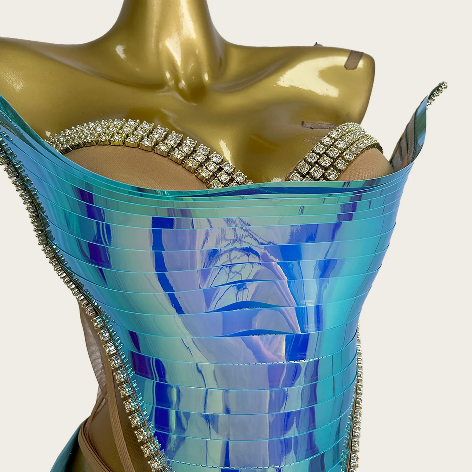 Sexy High-end Shiny Rhinestone Sequins Mirrors Style Short Dress Set Women  Strapless Bodycon Cocktail Party Dance Wear Douniu - AliExpress