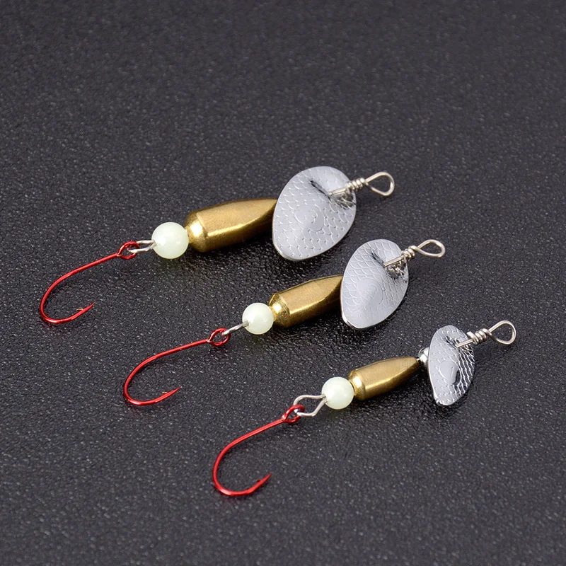 Blade Rotating Spinner Metal Lure Brass Hard Artificial Spoon Bait