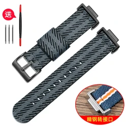 Men's Nylon Watch Strap - Durable and Stylish for Versatile Everyday Wear (Black Grey - Black)