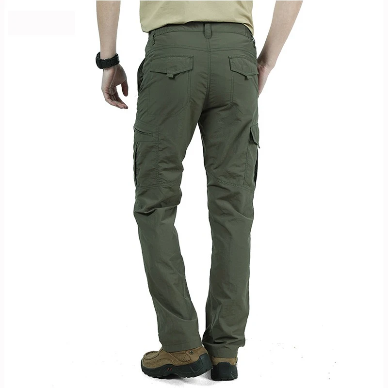 Men's Summer Hiking Pant Outdoor Quick-drying Lightweight Convertible Tactical Multi-Pockets Stretch Fishing Fit Cargo Pants Men hiking pants