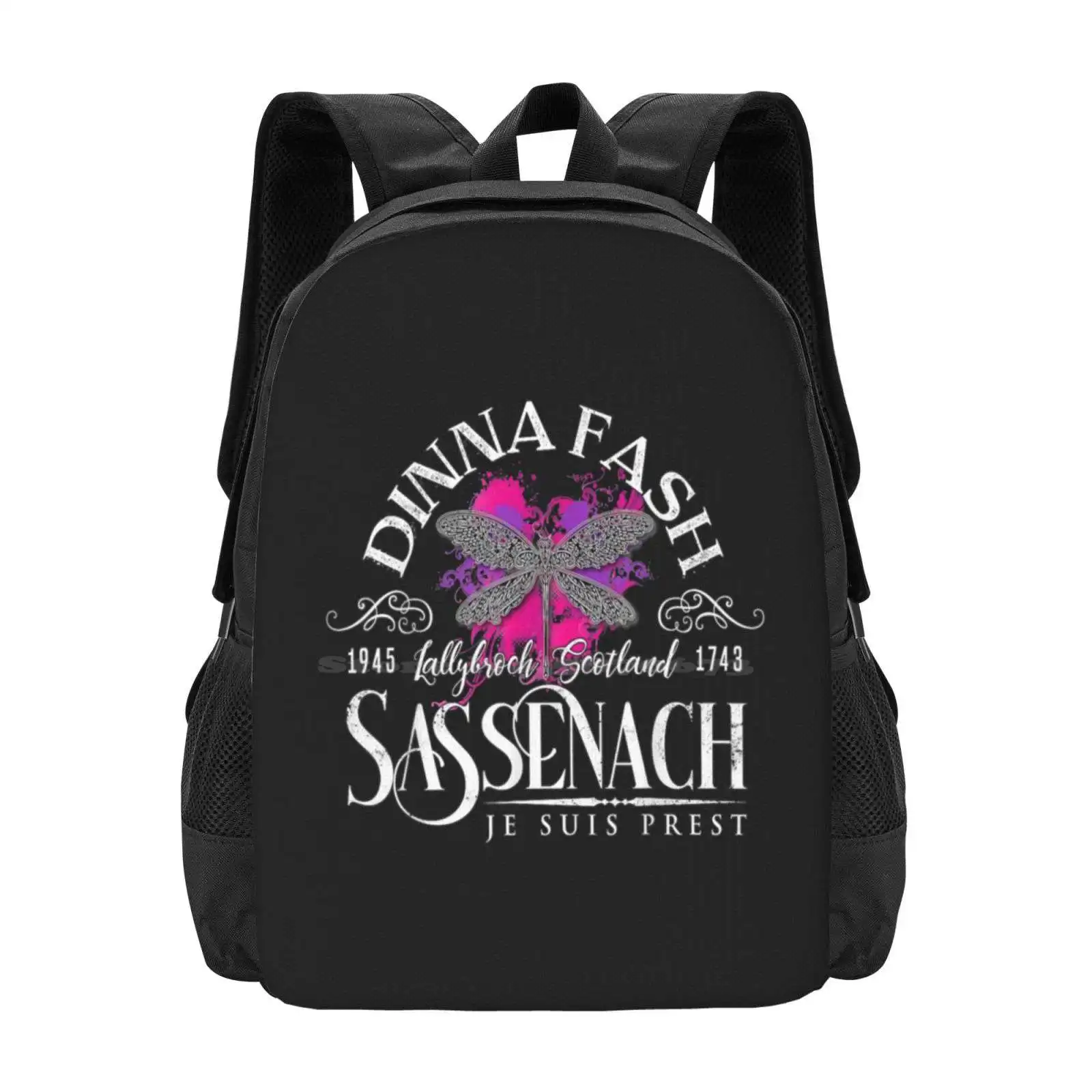 

Dinna Fash Sassenach Dragonfly Outlander Color Splash Tshirt19 Bag Backpack For Men Women Girls Teenage Sassenach Dragonfly