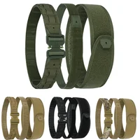 Tactical Belt 3 IN 1 Laser Cut Quick Release Buckle MOLLE Combat Shooting Belt with Inner Belt & Back Support Pad