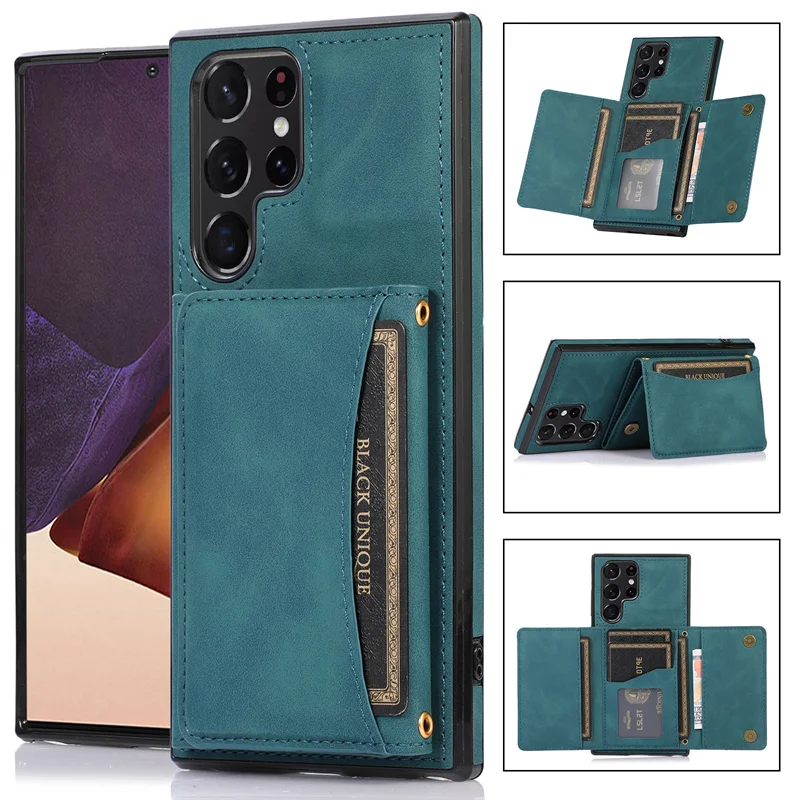 Pelle Di Lusso Per Samsung Galaxy S24 23 22 21 20 Plus Fe Ultra Note 20 Portafoglio Magnetico Hold Card Custodia Per Cellulare