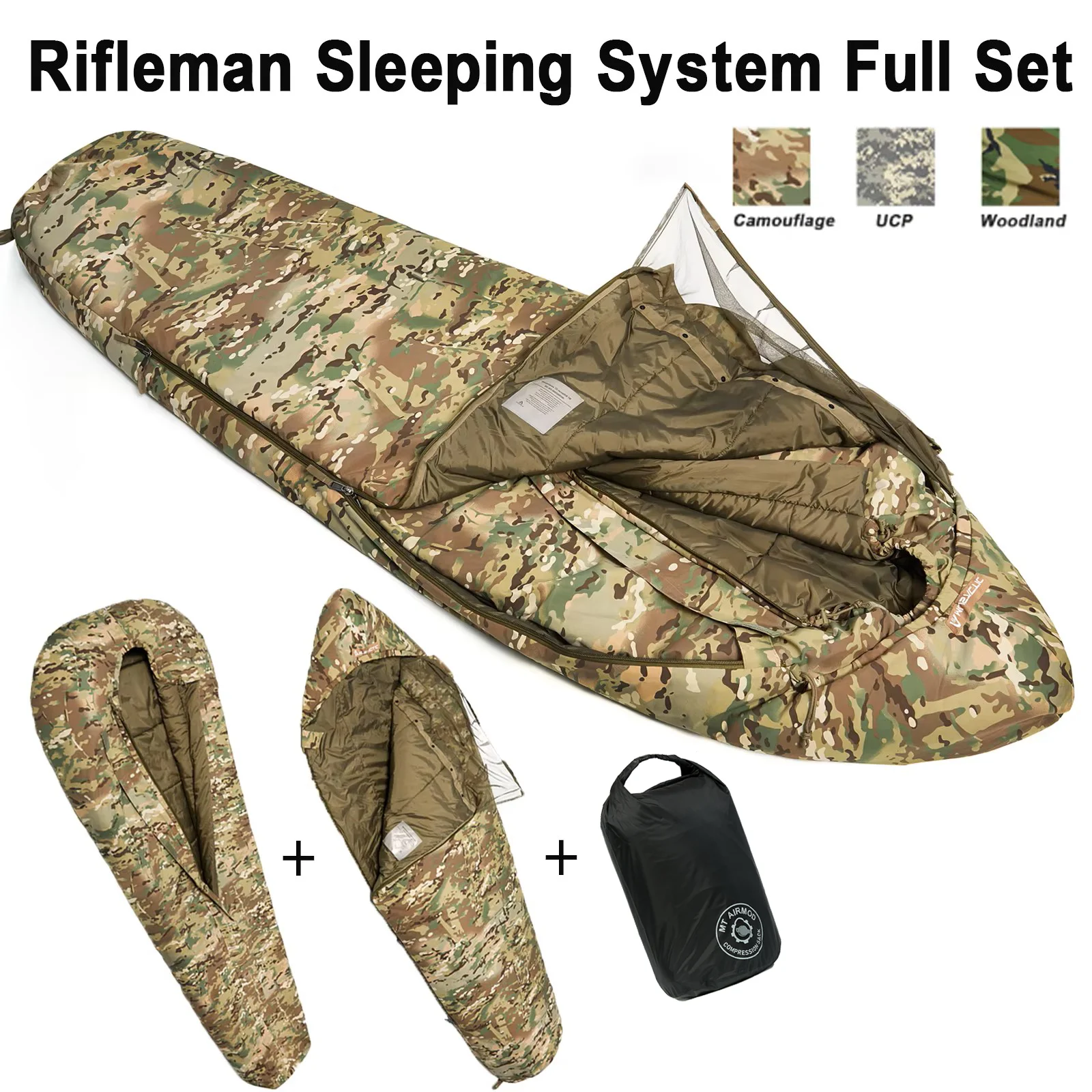 モジュラースリーピングシステム4点セット シェラフD アーミー-40 ℃ Force Defense モジュラースリーピングシステム 4