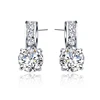 925 Sterling Silver Color Bridal Jewelry Set Classic Cubic Zircon Crystal Pendant  Necklace Stud Earrings for Women Girls Gift 2