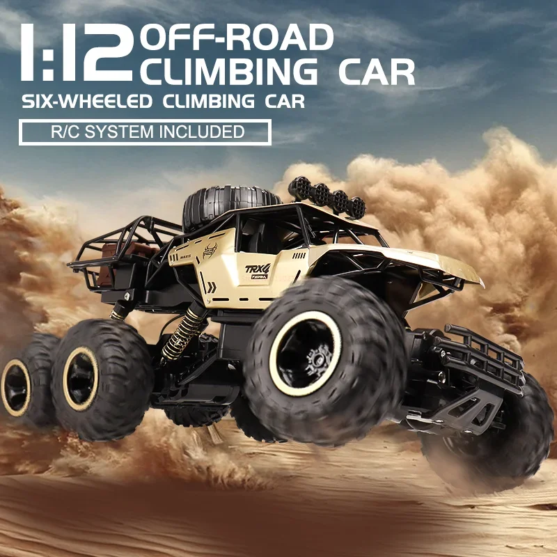 

1:12 6wd Vehicle Alloy High-speed Rc Car 2.4g Radio Remote Control Independent Shock Absorption Off-road Car Charging Kids Gifts