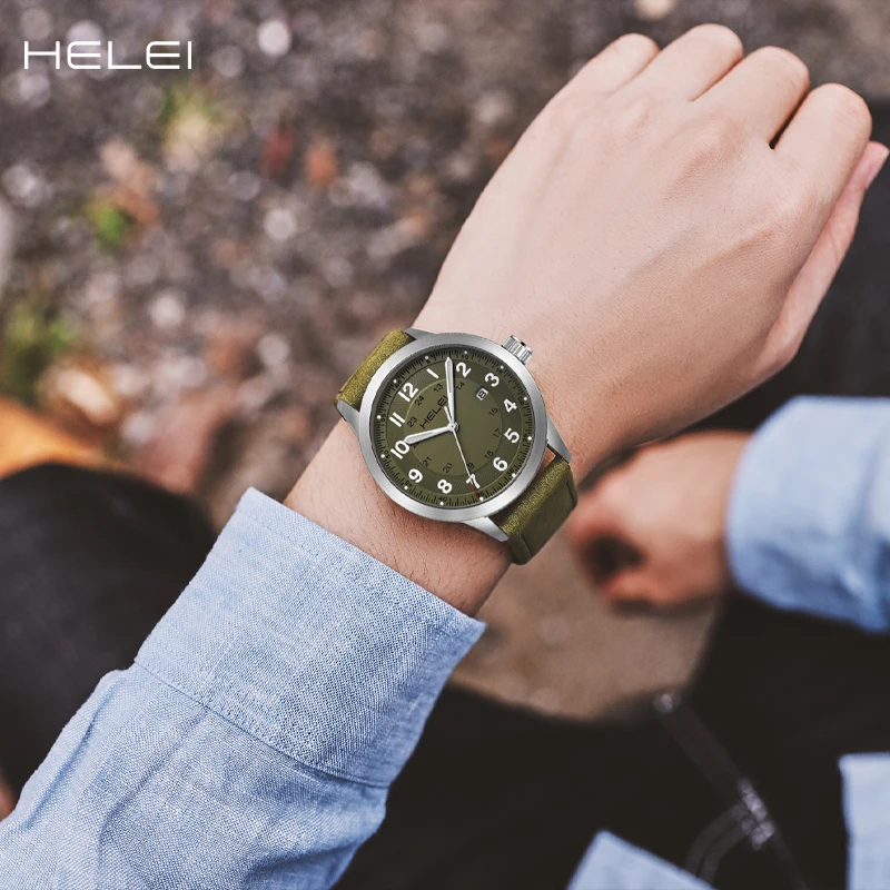 HELEI Hot Model 2024KHAKI FIELD Wild Series Casual Fashion Multifunction Quartz Movement Men's Quartz Watch Men's Watches