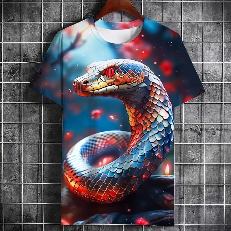 Snake Graphic 3D Print Short Sleeve T Shirt