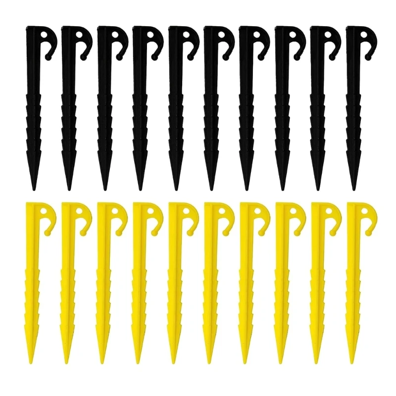 

20 Pcs Spirals Plastic Tent Stakes Heavy Duty Beach Tent Peg Canopy Stakes Outdoor Ground Stakes Anchors Peg Durable