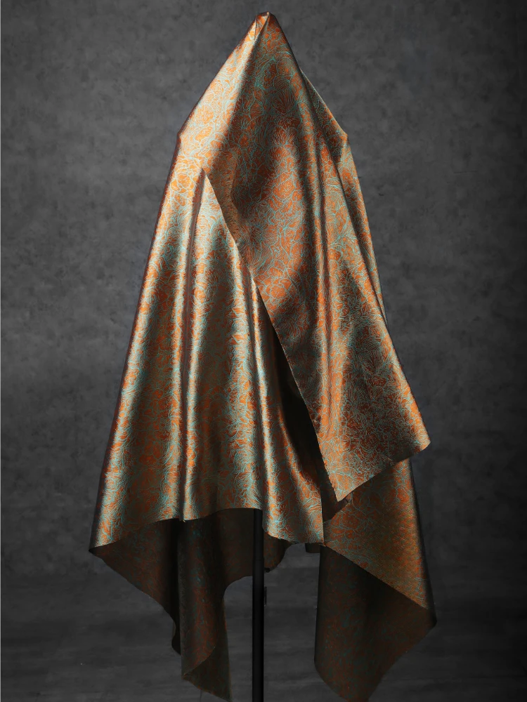 

Fabric Wide 150cmx50cm Lotus Pattern Jacquard Texture Retro National Style DIY Cheongsam Horse-Face Skirt Coat Handmade Clothing