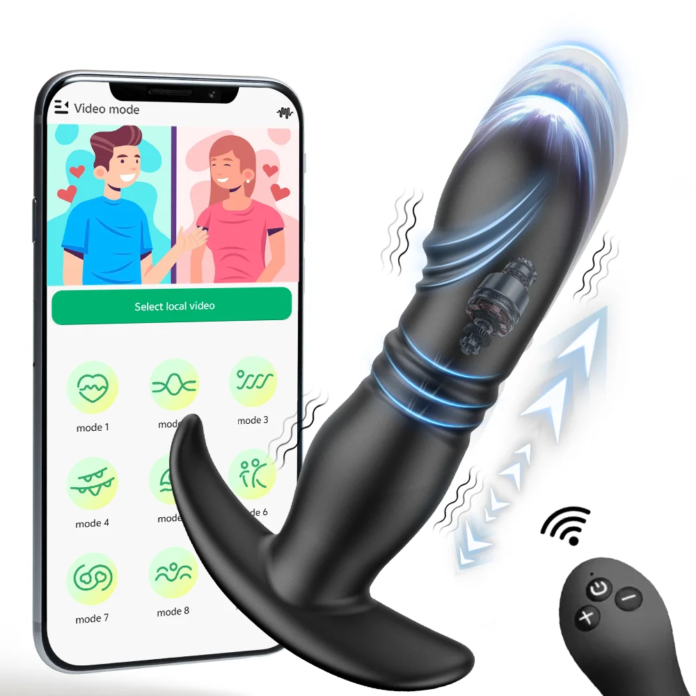 APP Control Stieß Anal Plug Vibrator Teleskop Prostata-massagegerät Butt Plug Vibratoren Stimulator Sex Spielzeug für Männer Erwachsene 1