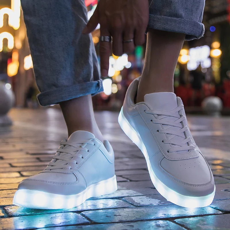 Size 35-46 Couples Womens&Mens Luminous Sneakers Glowing USB Charge Boys LED Shoes Girls Footwear LED Street Shoes Casual Shoes 4