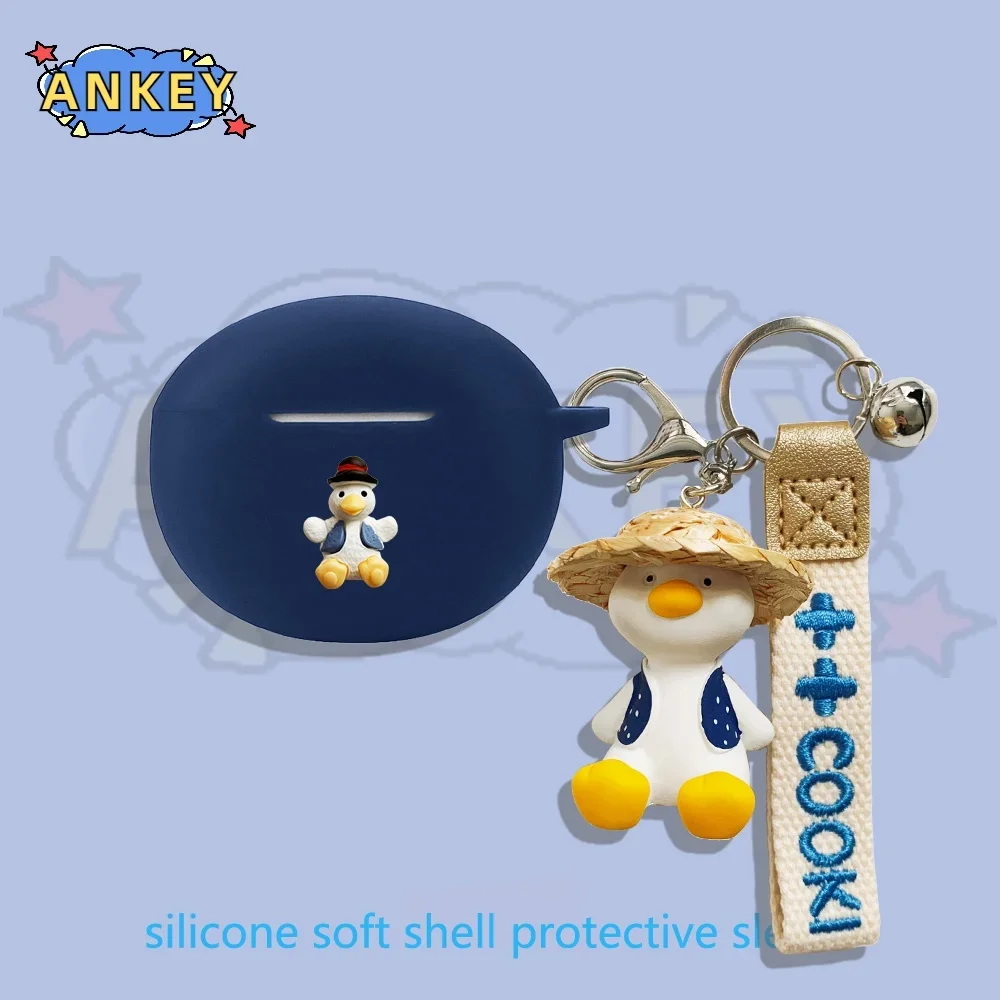 Custodia Per Soundpeats Air 4 Pro / Mini Pro Hs / Opera 03 05 Cover In Silicone Per Auricolari Cute Duck Earbuds Cuffie Protettive Morbide