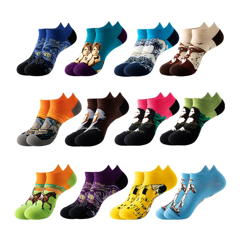 

Носки мужские, женские, короткие, с принтом звездной ночи, с фруктовой вышивкой, авокадо, 3 пары/партия, счастье хлопок