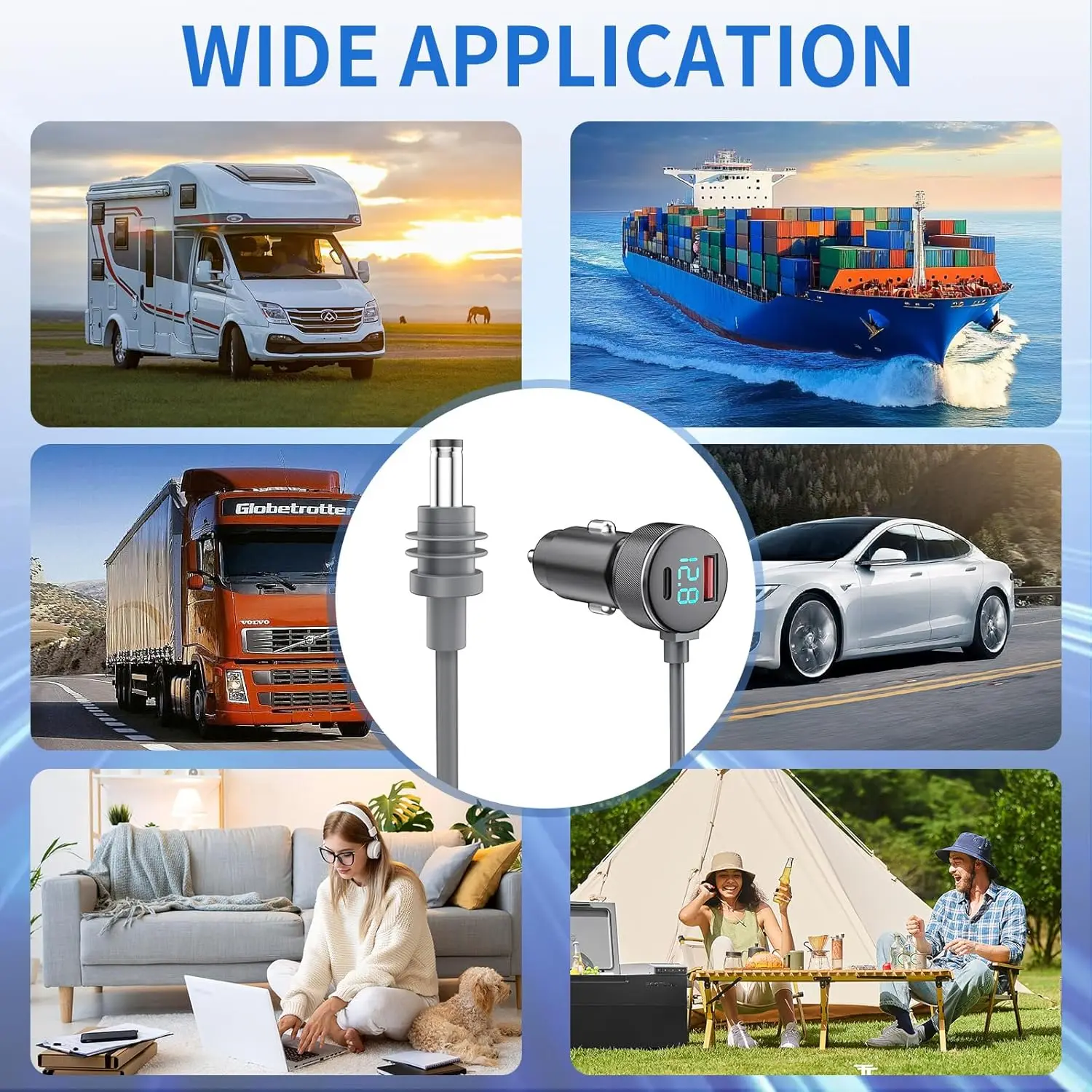 미니 케이블 12V-48V, 디지털 디스플레이가 있는 스타링크 미니 차량용 어댑터, USB C PD 40W 및 USB A 35W 포트가 있는 시거잭 어댑터