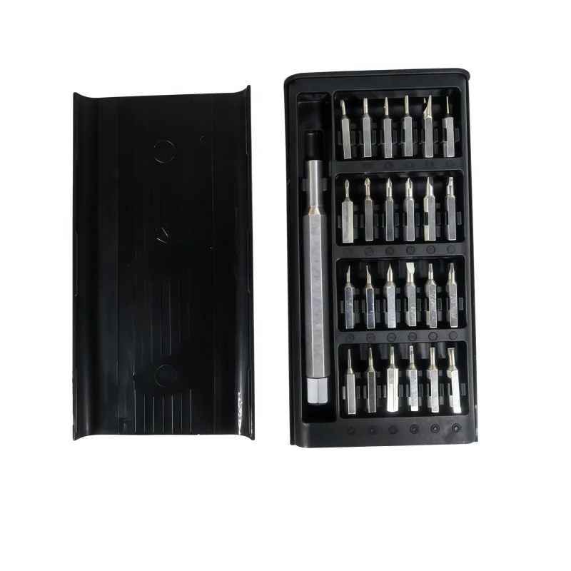 Kit di cacciaviti di precisione 25 in 1 con punte magnetiche, perfetto per la riparazione di cellulari e tablet.