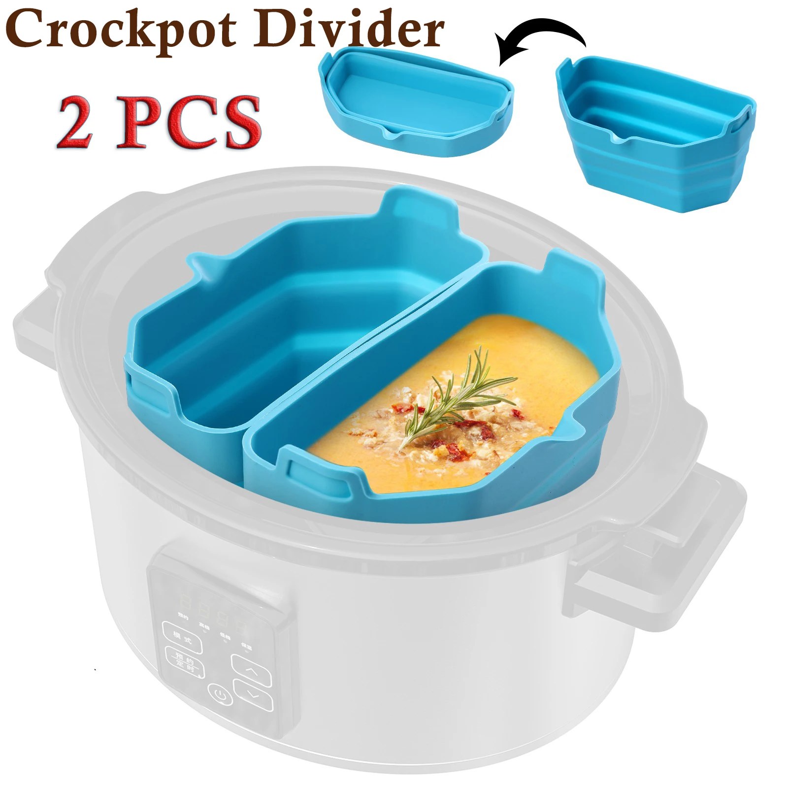 2Pcs Crockpot Liner Slow Cooker Pot Divider Liner Crockpot Lekvrij