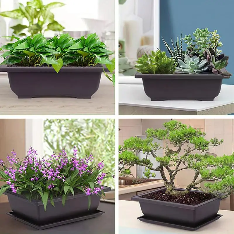 Rectangular Flowerpots Imitation Purple Clay Plants Pot Outdoor Garden Landscape Bonsai Pots for Plant macetas para plantas - Image 6