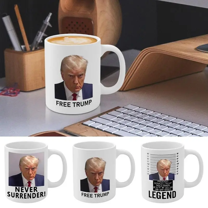 

350ml Ceramic Trump Mug Shot Coffee Drinking Mug Portable Coffee Cup Cold Hot Water Cups Porcelain Coffee Cups For Camping