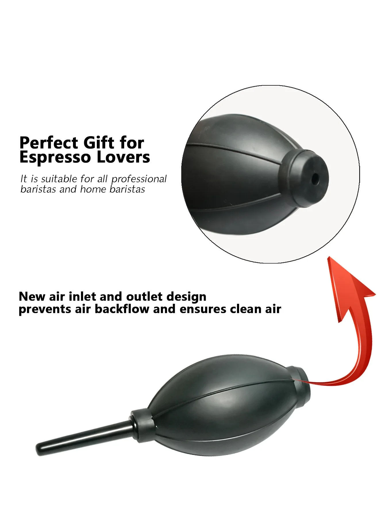Description Picture 3 of itemCoffee Grinder Cleaning Brush & Air Blower For Coffee Grinder Espresso Machine And Portafilter Accessories