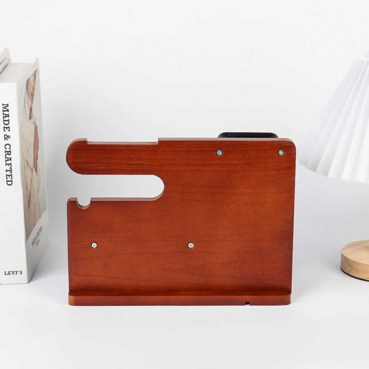 Gifts for Men Wood Phone Docking Station Fathers Gift Nightstand Desk Organizer Gifts for Dad or for Him Birthday Anniversary Xm 5