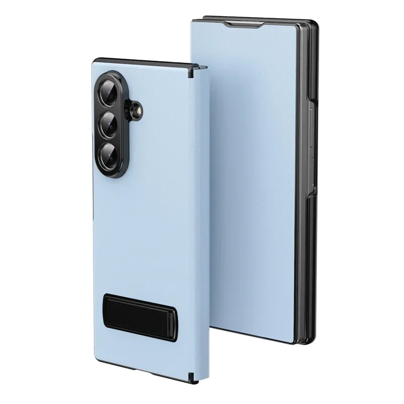 Leather Magnetic Flip Phone Case with Kickstand Holder - Elegant Book Cover Design