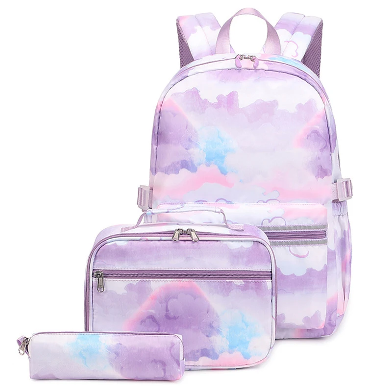

3pcs/set School Backpack For Teenage Girls Student backpacks Book Bags Children School bags With Lunch Bag Pencil case