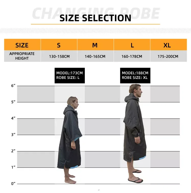 Wholesale customized logo  Waterproof Surf Poncho Dry Changing Robe With Warm lining long sleeve Windproof Wraps at a beach swim sexy bathing suit cover ups