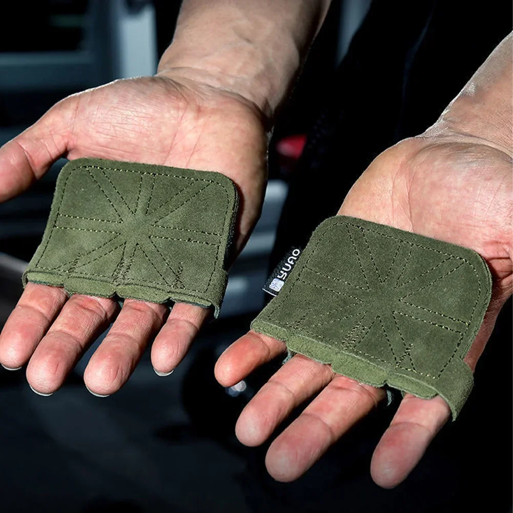 Leather Weight Lifting Training Gym Gloves Palm Protection Women Men Fitness Sports Grips Pull Ups Weightlifting Anti-Slip 1Pc