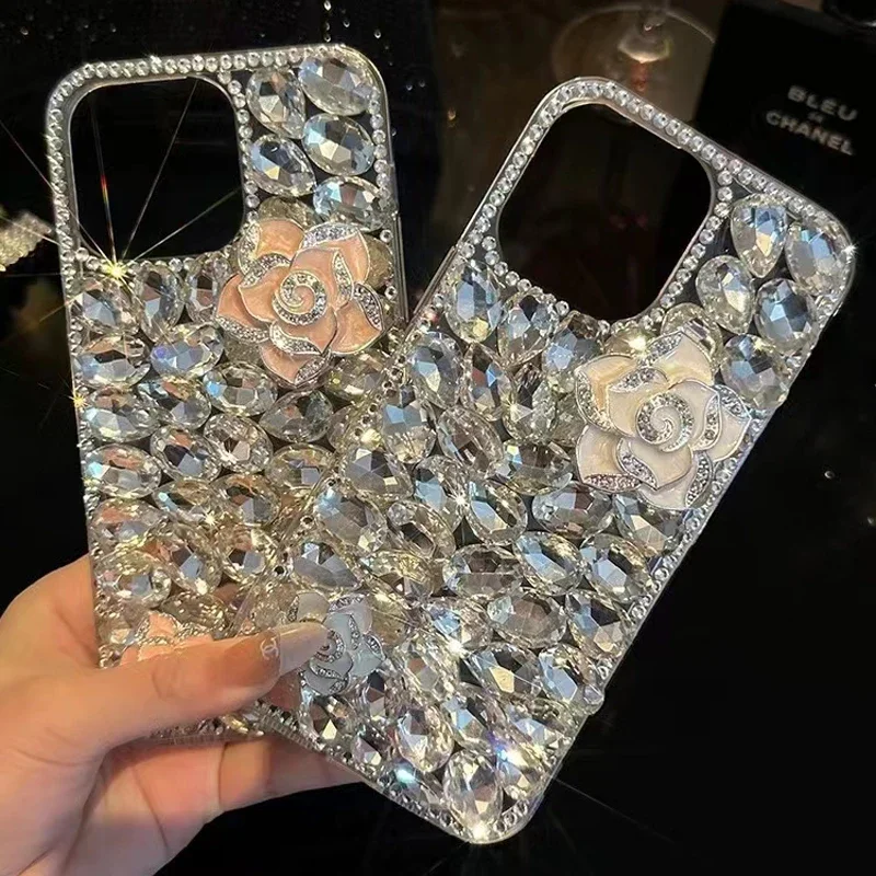 Cases for Samsung Galaxy S25 S24 S23 S22 S21 S20 S10 S9 Ultra Plus FE Note 20 10 Case Diamond Rhinestone Phone Cover Sunjolly