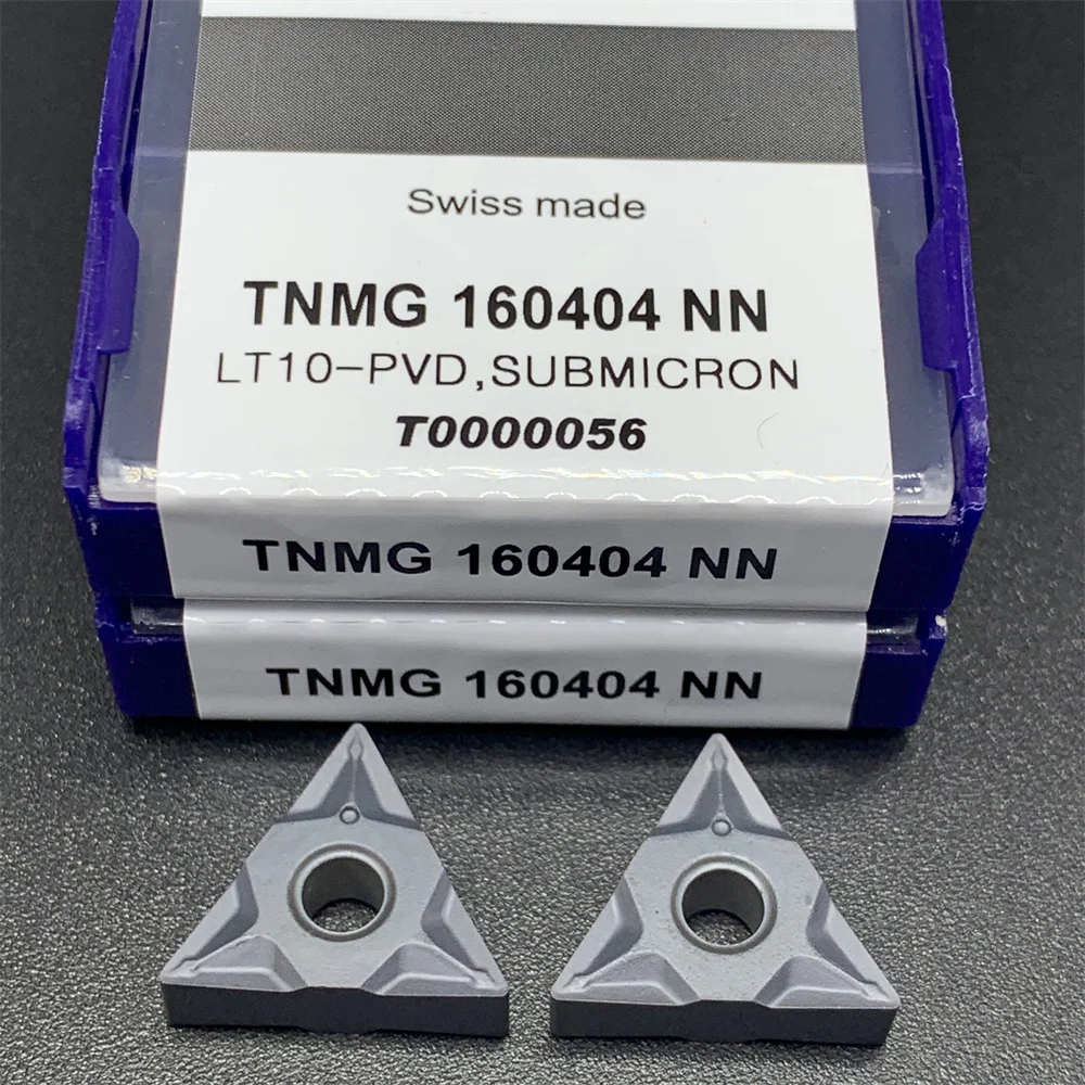 10PCS LAMINA Carbide TNMG160408 NN LT10-PVD TNMG160404 NN LT10-PVD cylindrical turning tool carbide blade TNMG160408 lathe soft jaws