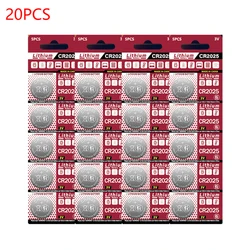 High - Performance 3V Lithium Coin Cell Battery for Various Electronic Devices (20PCS CR2025)