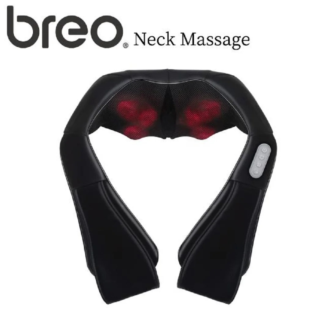 Breo Shiatsu Neck & Back Massager with Heat 3D Deep Kneading Pain Relief Shoulder Massage Electric Pillow for Neck Leg Foot electric heating pad small adjustable fast heat mat back pain relief flanne soft blanket