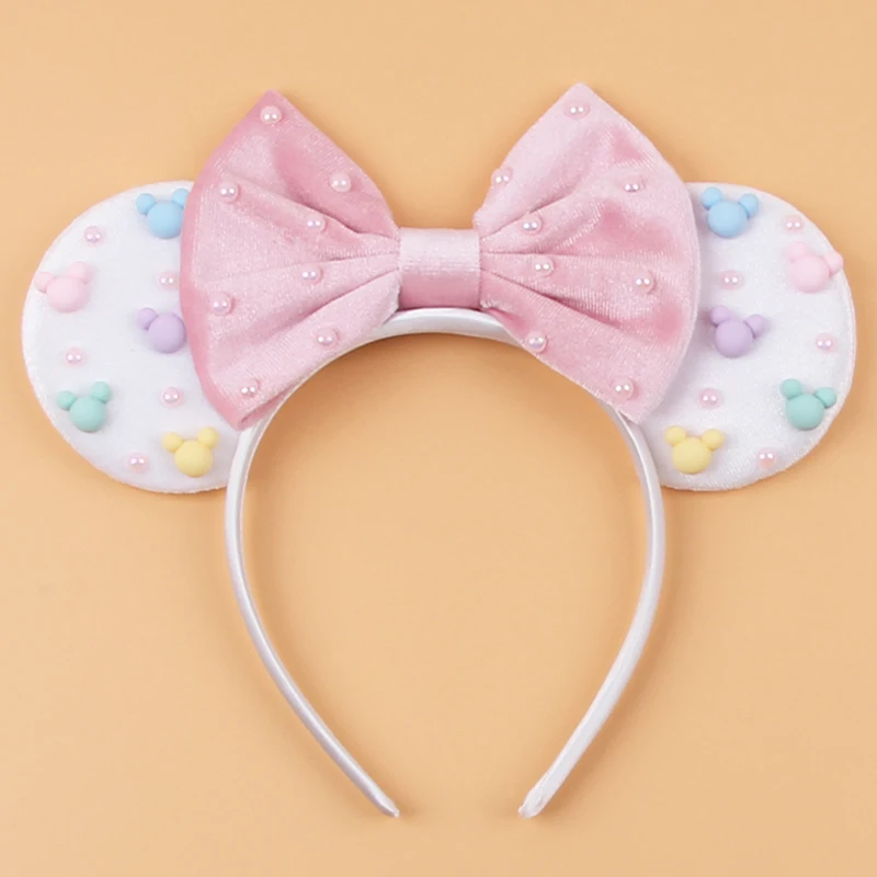 Disney Mickey Girl 3,3" Samt Ohr Stirnband für Mädchen weiche Schmetterling Knoten Stirnband Halloween Party Weihnachten Haar Zubehör