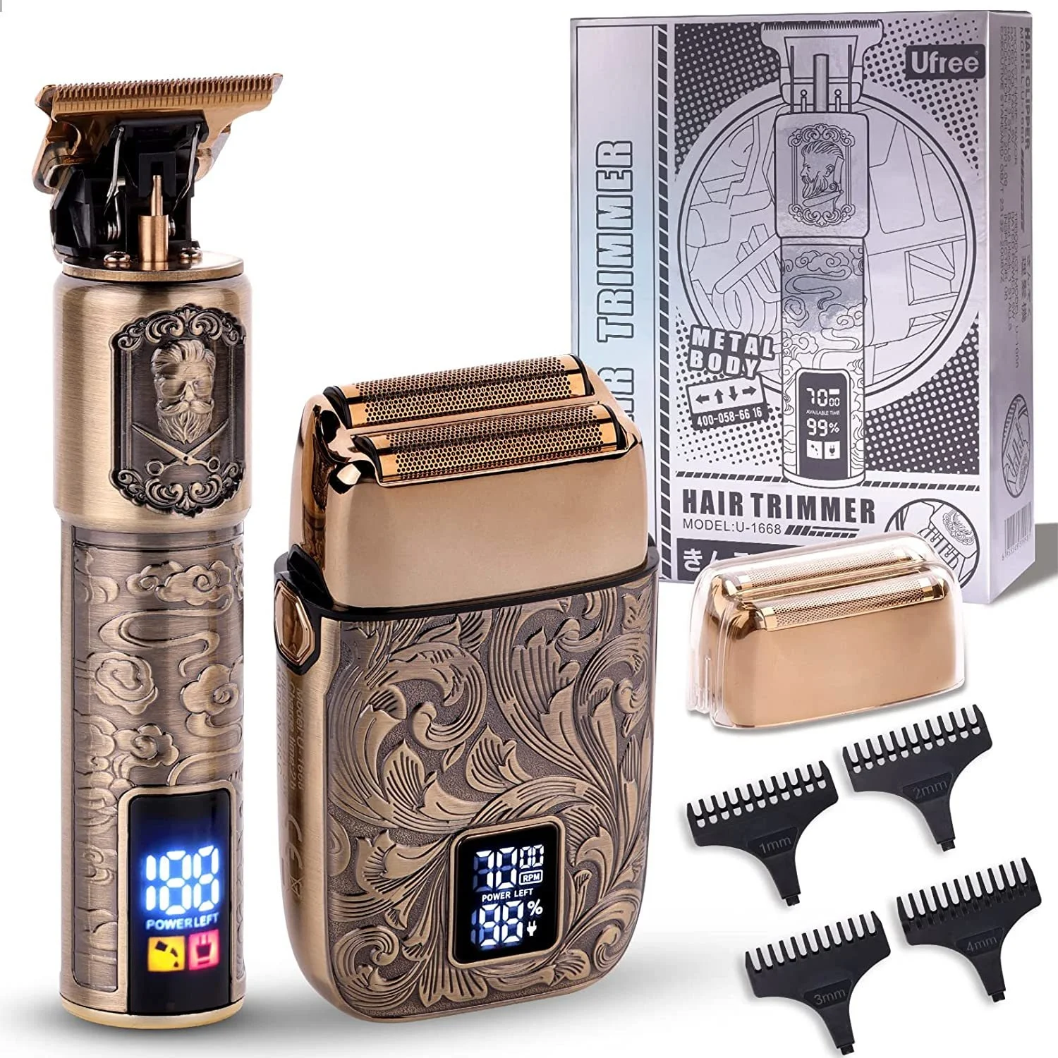 

Ufrees Metal Electric Hair Clipper Hair Trimmer Professional Men's Shaver Rechargeable Barber Wireless USB Hair Cutting Machine